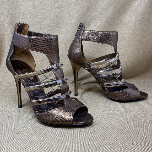 Guess by Marciano Strappy Caged Stiletto Heels - Picture 3 of 13
